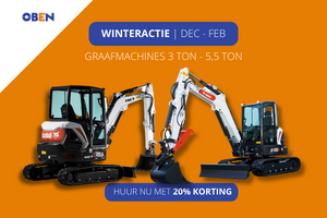 WINTERACTIE: 20% korting op graafmachines van 3 ton tot 5,5 ton